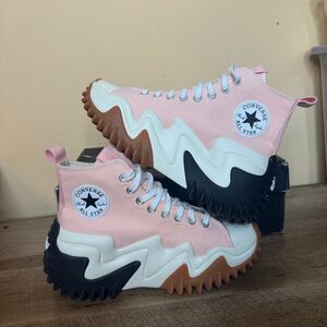 Converse Run Star Motion High 'Storm Pink' wavy platform shoes size 8